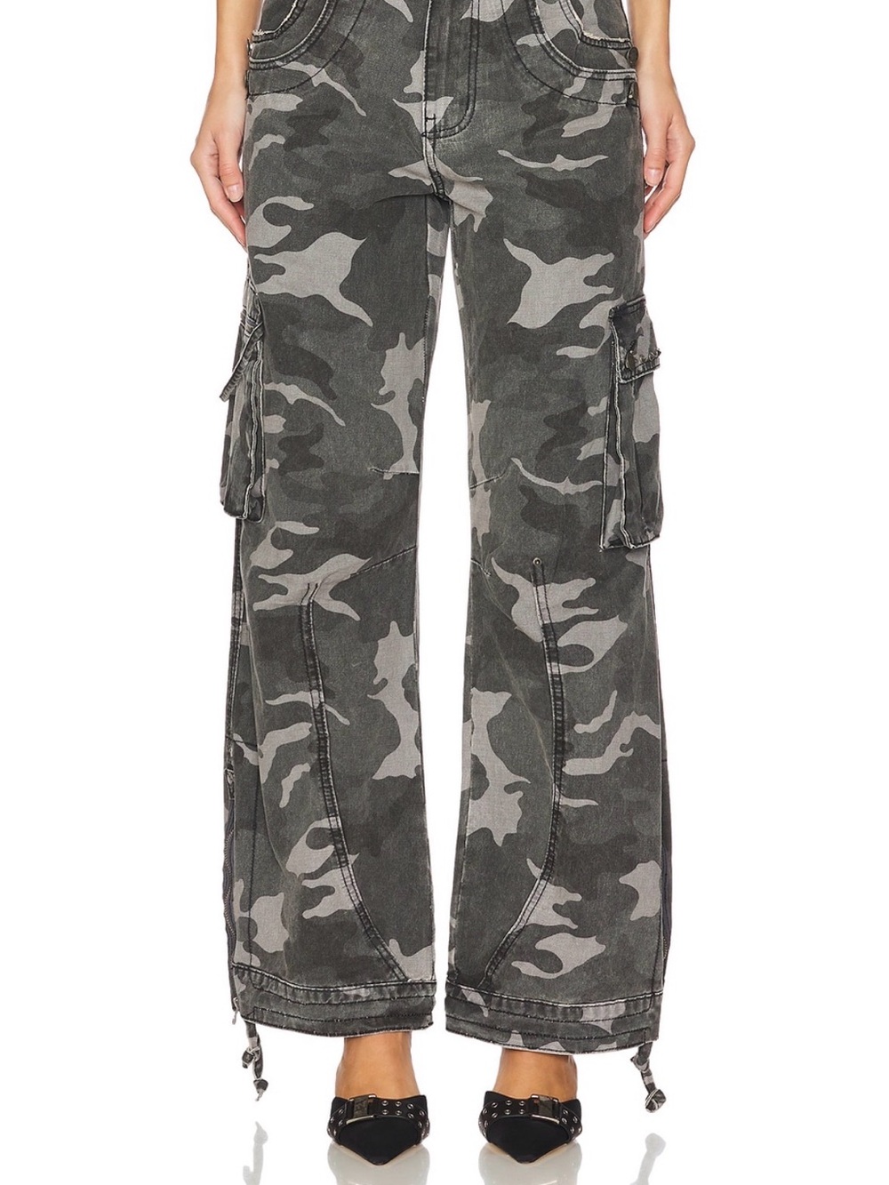 Jaded London Trooper Cargo in Black Camo Pants